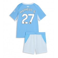 Manchester City Matheus Nunes #27 Hemmaställ Barn 2026-27 Korta ärmar (+ Korta byxor)